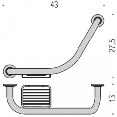 Colombo Units Поручень для ванны, с мыльницей, цвет: хром
