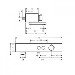 Hansgrohe ShowerTablet Select Термостат для ванны 400, внешнего монтажа, цвет: матовый белый
