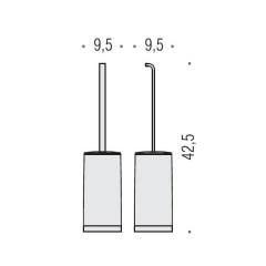 Colombo Time Ершик для унитаза, подвесной, цвет: хром/матовое стекло