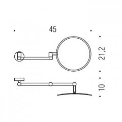 Colombo Specchi Косметическое зеркало без подсветки, цвет: хром