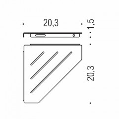 Colombo Angolari Полка для ванной 20х20см, угловая, цвет: черный матовый