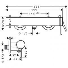 Hansgrohe Tecturis S Смеситель для душа, настенный, цвет: хром