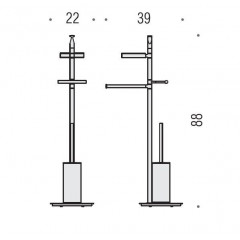Colombo Planets Стойка с аксессуарами, 88см, мыльница, полотенцедержатель, туалетный ерш, держатель т/б, цвет: хром