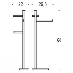 Colombo Units Стойка с аксессуарами, SX, держатель для т/б, мыльница, цвет: хром