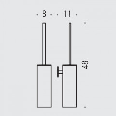 Colombo Look Туалетный ёршик, подвесной, пластик, пластик, цвет: PVD Vintage матовый