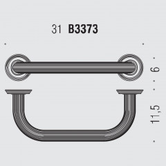 Colombo Hermitage Поручень для ванны, 31см, цвет: PVD золото