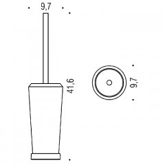 Colombo Road Туалетный ерш, напольный, цвет: хром/карбон/матовое стекло