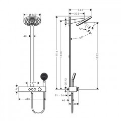 Hansgrohe Pulsify S Душевая система, настенная, 2jet, цвет: хром