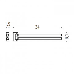 Colombo Mini Полотенцедержатель двойной 34cм, цвет: PVD нержавеющая сталь