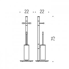 Colombo Isole Piantane Стойка с аксессуарами, туалетный ёршик, с держателем для т/б h:75см, цвет: хром