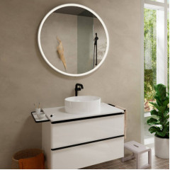 Hansgrohe Tecturis S Смеситель для раковины, высокий, 1 отв., CoolStart EcoSmart+, с донным клапаном Push-Open, цвет: черный матовый