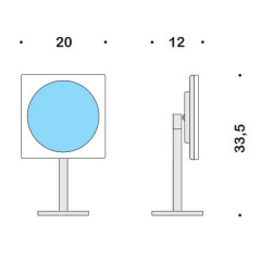 Colombo Complementi Зеркало косметическое, настольное, х3, подсветка, цвет: хром