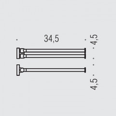 Colombo Plus Полотенцедержатель 34.5см, двойной, цвет: PVD Vintage матовый
