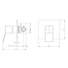 BOSSINI Aki Line Наружная монорычажного смесителя AKI на 1 ВЫХОД. цвет хром