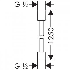 Axor Starck Шланг для душа 125см., с металлическим эффектом, цвет: шлифованный черный хром
