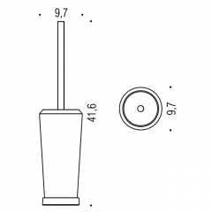 Colombo Road Туалетный ерш, напольный, цвет: хром/матовое стекло