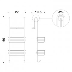 Colombo Complementi Металлическая полочка для стекляной дверцы, цвет: хром