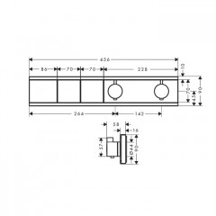 Hansgrohe RainSelect Термостат, скрытого монтажа, для 2 потребителей, цвет: полированое золото