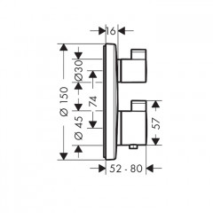 Hansgrohe Ecostat S Термостат с запорным/переключающим вентилем Ecostat S, СМ, шлиф. Бронза