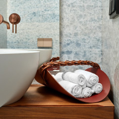 Colombo Adj Открытая корзина для СПА Riviera 48x28см., цвет: бордо/коньяк