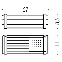 Colombo Angolari Полка 27x11см, цвет: PVD графит матовый