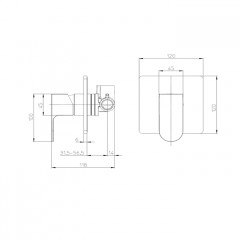BOSSINI GILLO Наружная монорычажного смесителя GILLO на 1 ВЫХОД., цвет хром