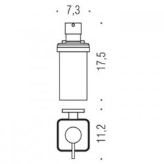 Colombo Basic Дозатор для жидкого мыла, подвесной, цвет: черный матовый/матовое стекло