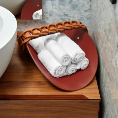 Colombo Adj Открытая корзина для СПА Riviera 48x28см., цвет: бордо/коньяк