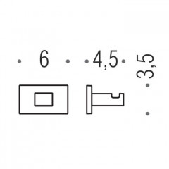 Colombo Look Крючок одинарный LC27, цвет: PVD графит полированный