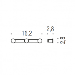 Colombo Mini Крючок тройной, цвет: хром