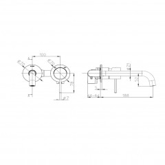 Bossini Teo Line Смеситель встраиваемый для раковины, излив 18,5 см, цвет: хром (без внутр части Z00801)