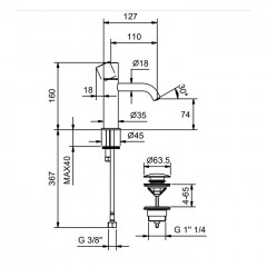 Fantini NOSTROMO SMALL Смесители для раковины на 1 отверстие , цвет: хром