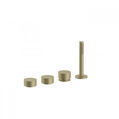 Fantini AF/21 Смеситель на борт ванны, 4 отв., без излива, цвет: Matt British Gold PVD