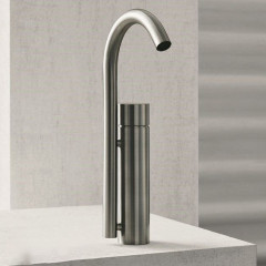 FANTINI AA/27 Смеситель для раковины на 1 отв, без донного клапана, цвет Матовая натуральная сталь