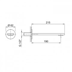 FANTINI VENEZIA Излив для ванны 190 мм., настенный, цвет хром