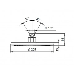 FANTINI Верхний душ 200 мм., цвет хром