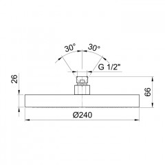 Fantini AF/21 Верхний душ, D240мм, цвет: хром