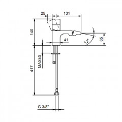 Fantini Nice Смеситель для биде, 1 отв., излив 130ммбез донного клапана, цвет: черный матовый