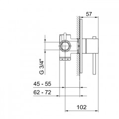 Fantini Внутренняя часть термостатического смесителя для душа, 1 источник, 3/4"