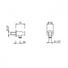 Fantini Nice Шланговое подсоединение, Матовая натуральная сталь