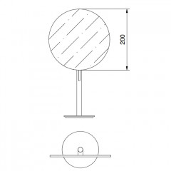 Fantini Young Зеркло косметическое настольное круглое 20 см, отделка матовая натуральная сталь