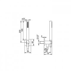 Fantini AK/25 Душевой набор: вывод воды 1/2", шланг 150 см, ручная лейка FIT, держатель для лейки, цвет: Matt Gun Metal PVD