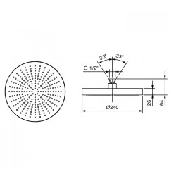 Fantini Nostromo Верхний душ d 24 см, нерж сталь