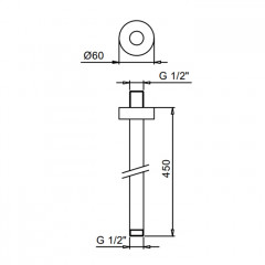 Fantini Icona Classic Кронштейн для душевой лейки 45 см, цвет Matt Copper PVD