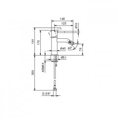 FANTINI NOSTROMO Смеситель для биде на 1 отверстие, однорычажный, без донного клапана, цвет хром