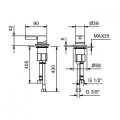 Fantini Nostromo Управление на борт ванны, цвет: черный матовый