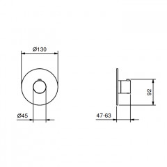 Fantini NOSTROMO Термостатический встраиваемый смеситель для душа, цвет черный матовый (без зап вентиля G591B)