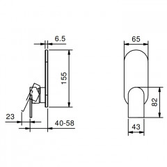 Fantini Mare Смеситель для душа, встраиваемый, на 1 источник, (наружняя часть), цвет: хром