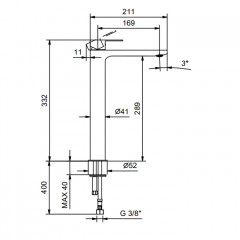 Fantini MYO Смесители для раковины на 1 отверстие, высокий излив , цвет: черный матовый