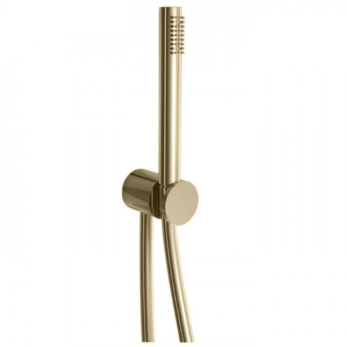 Fantini AF/21 Душевой набор: вывод воды 1/2", шланг 150 см, ручная лейка FIT, держатель для лейки, цвет: Matt British Gold PVD